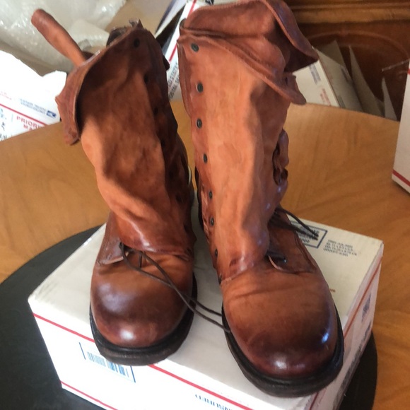 A.S.98 Emerson Italian Zipper Boho Biker Rust Distressed Boots EU41/US10.5 TTS - Picture 2 of 13